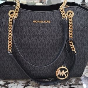 Michael Kors Jet Set  black &Gold Tote